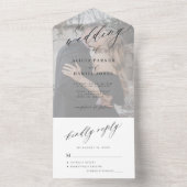 Modern elegant photo wedding all in one uitnodiging (Binnen)