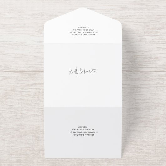 Modern Elegant Photo Wedding All In One Uitnodiging (Buiten)