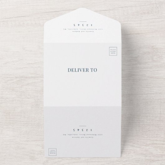 Modern Elegant Photo Wedding All In One Uitnodiging (Buitenkant)