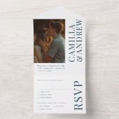 Modern Elegant Photo Wedding All In One Uitnodiging (Binnen)