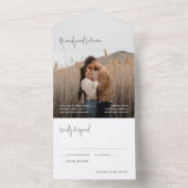 Modern Elegant Photo Wedding All In One Uitnodiging (Binnen)