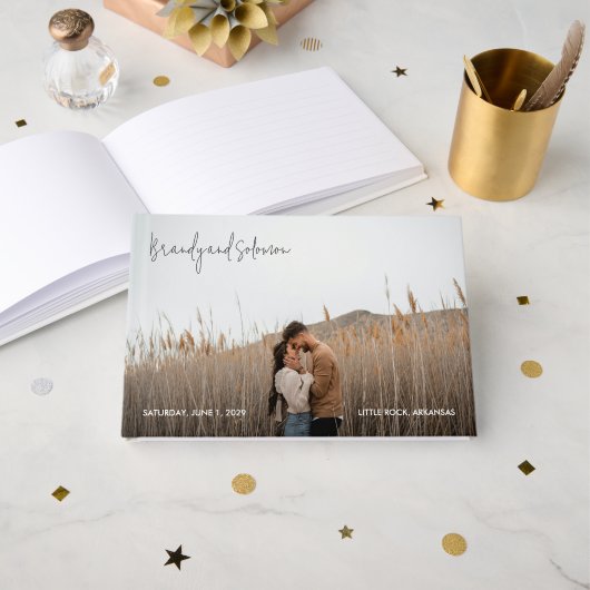 Modern Elegant Photo Wedding Gastenboek (Voorkant open)