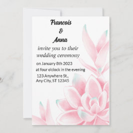 Modern Elegant Photo Wedding Invitation Kaart