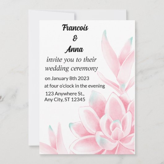 Modern Elegant Photo Wedding Invitation Kaart (Voorkant)