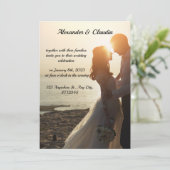 Modern Elegant Photo Wedding Invitation Kaart (Staand voorkant)