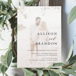 Modern Elegant Photo Wedding Invitation Kaart