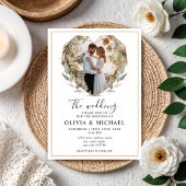 Modern Elegant Photo Wedding Invitation Kaart