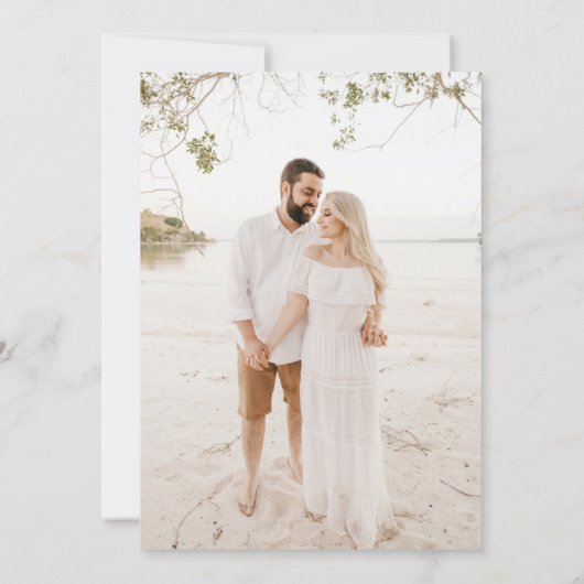 Modern Elegant Photo Wedding Invitation Kaart (Achterkant)