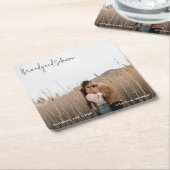 Modern Elegant Photo Wedding Kartonnen Onderzetters (Schuin)