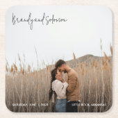 Modern Elegant Photo Wedding Kartonnen Onderzetters (Voorkant)