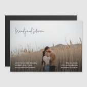 Modern Elegant Photo Wedding Magnetische Uitnodiging (Voorkant / Achterkant)