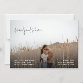 Modern Elegant Photo Wedding Magnetische Uitnodiging