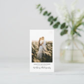 Modern Elegant  Photo Wedding Photography Script Visitekaartje (Staand voorkant)
