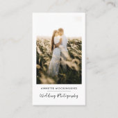 Modern Elegant  Photo Wedding Photography Script Visitekaartje (Voorkant)
