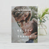 Modern Elegant Photo Wedding Programmakaart (Staand voorkant)