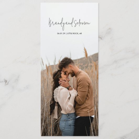 Modern Elegant Photo Wedding Programmakaart (Voorkant)