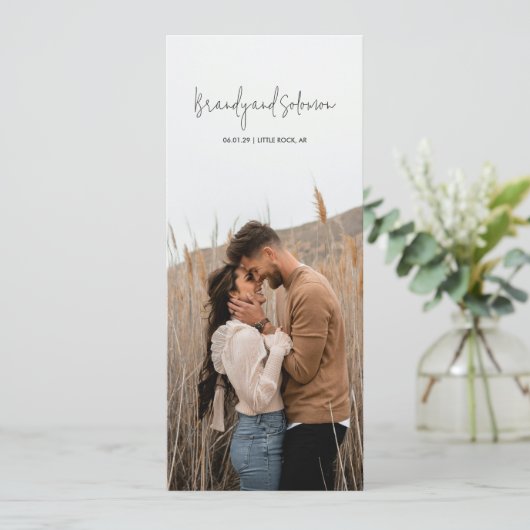 Modern Elegant Photo Wedding Programmakaart (Staand voorkant)