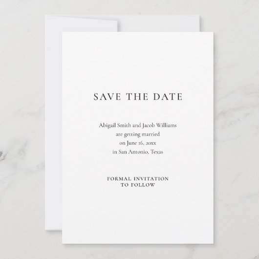 Modern Elegant Photo Wedding Save the Date (Achterkant)