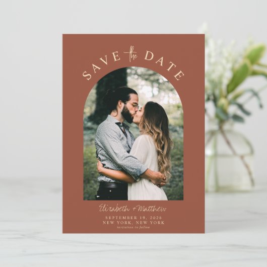 Modern Elegant Photo Wedding Save the Date (Staand voorkant)