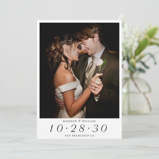 Modern Elegant Photo Wedding Save the Date Kaart (Staand voorkant)