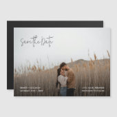 Modern Elegant Photo Wedding Save the Date Magnetische Uitnodiging (Voorkant / Achterkant)