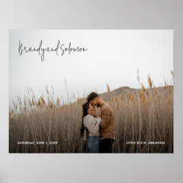 Modern Elegant Photo Wedding Sign Poster