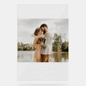 Modern Elegant Photo Wedding Welcome Acryl Bord (Voorkant)