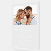 Modern Elegant Photo Wedding Welcome Acryl Bord (Hoek)