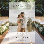 Modern Elegant Photo Wedding Welcome Acryl Bord