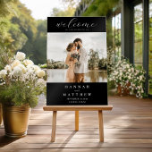 Modern Elegant Photo Wedding Welcome Acryl Bord