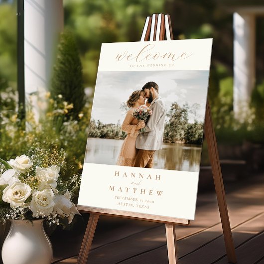 Modern Elegant Photo Wedding Welcome Acryl Bord