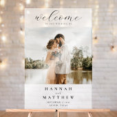 Modern Elegant Photo Wedding Welcome Acryl Bord