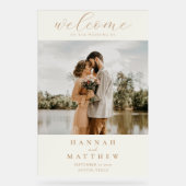 Modern Elegant Photo Wedding Welcome Acryl Bord (Voorkant)