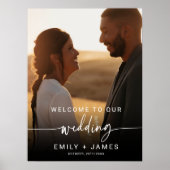 Modern Elegant Photo Wedding Welcome Poster (Voorkant)
