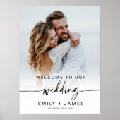 Modern Elegant Photo Wedding Welcome Poster (Voorkant)