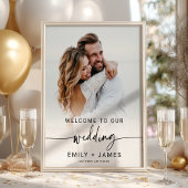 Modern Elegant Photo Wedding Welcome Poster