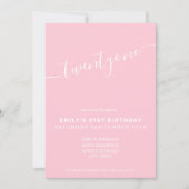 Modern Elegant Pink 21st Birthday Uitnodiging (Voorkant)