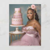 Modern, elegant pink baby shower briefkaart (Voorkant)