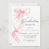 Modern Elegant Pink Bow Arch Photo Graduation Kaart (Achterkant)