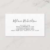 Modern Elegant Pink Floral Greenery Visitekaartje (Achterkant)