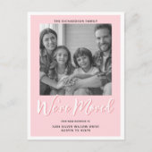 Modern Elegant Pink Moving Announge Foto Briefkaart (Voorkant)