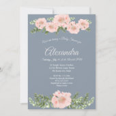 Modern Elegant Pink Poppy floral Baby shower Aankondiging (Voorkant)