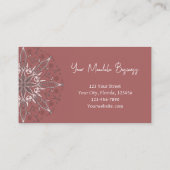 Modern Elegant Pink White Bohemian Mandala Yoga Visitekaartje (Achterkant)