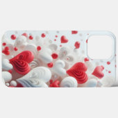 Modern elegant pink white heart valentine Case-Mate iPhone case (Achterkant (horizontaal))