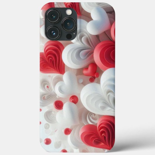 Modern elegant pink white heart valentine Case-Mate iPhone case (Achterkant)