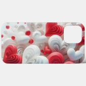 Modern elegant pink white heart valentine Case-Mate iPhone case (Achterkant (horizontaal))