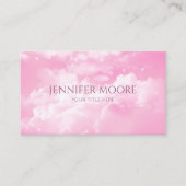 Modern Elegant Pink White Sparkle Clouds Custom Visitekaartje (Voorkant)