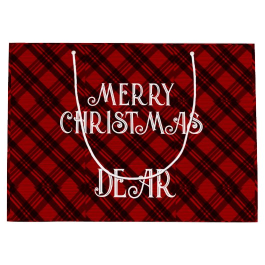 Modern & Elegant Plaid Groot Cadeauzakje (Voorkant)