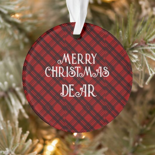 Modern & Elegant Plaid Ornament (Boom)