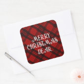  Modern Elegant Plaid  Vierkante Sticker (Envelop)